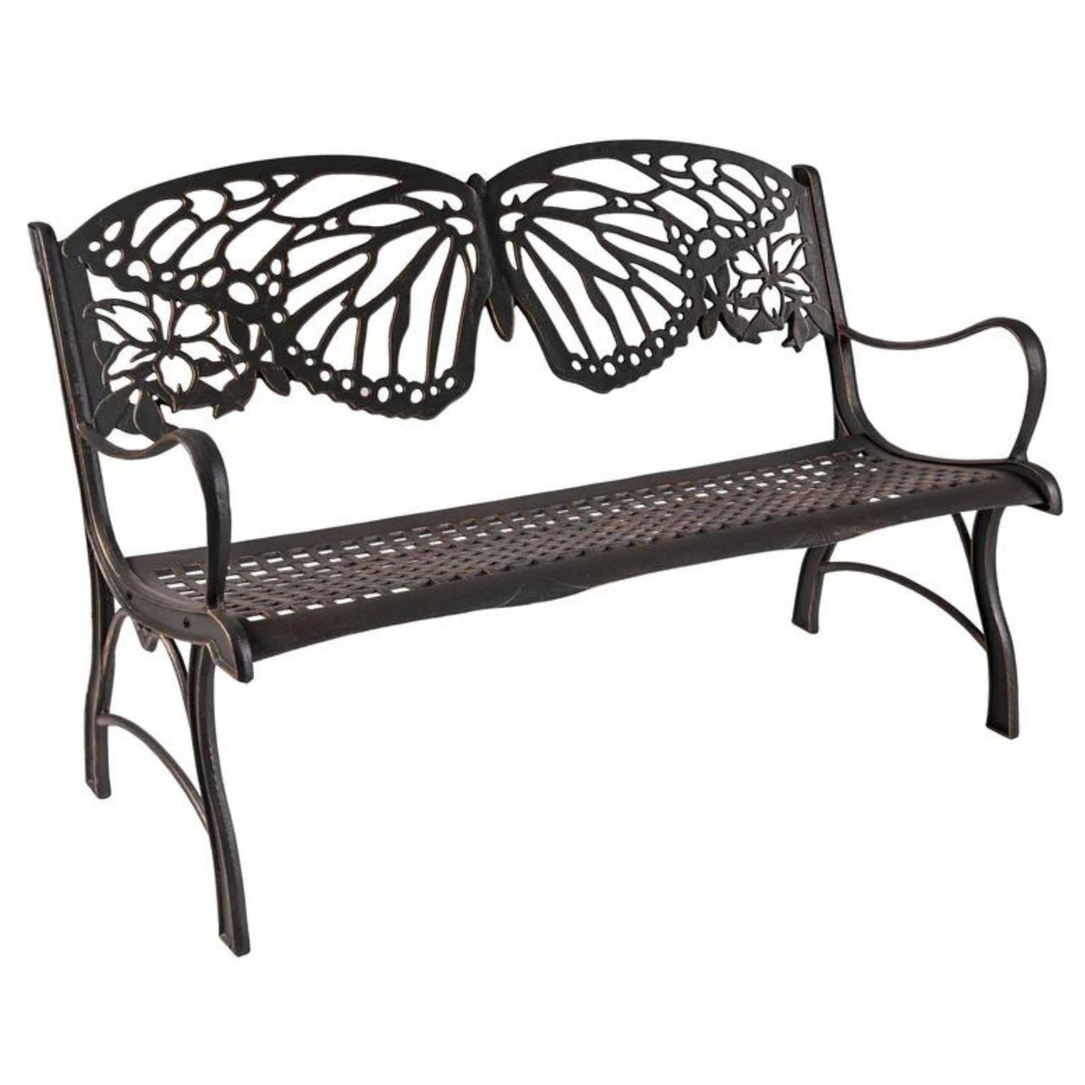 Butterfly Bench | Outdoor Metal Butterfly Garden Bench - The Comfort Company