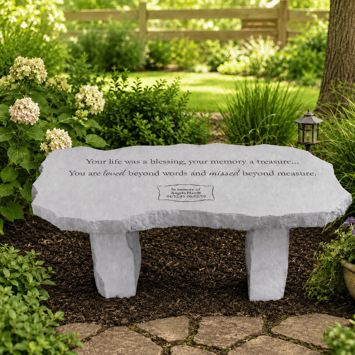 Personalized Memorial Bench | Your Life Was a Blessing - The Comfort Company