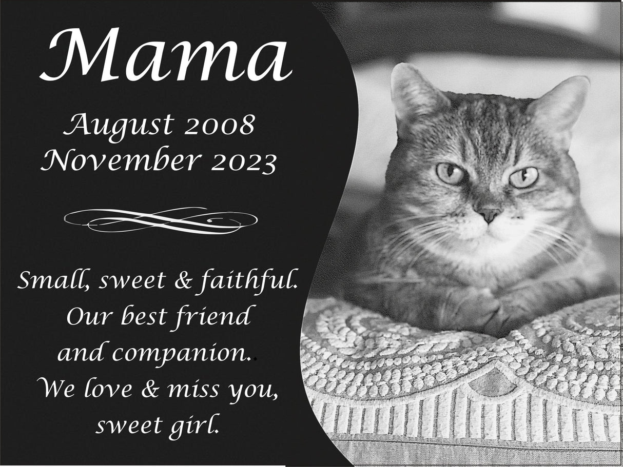 Pet Grave Markers | Personalized Granite Memorial with Photo - The Comfort Company