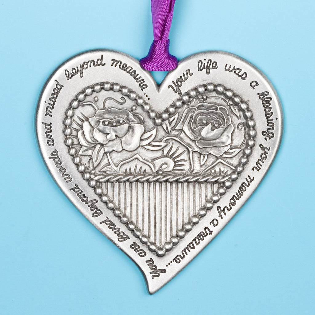 Heart Memorial Ornament | Your Life was a Blessing - The Comfort Company