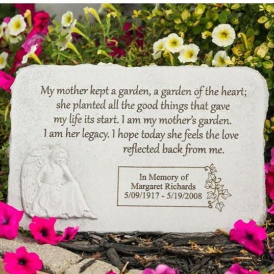 Loss of Mother Gifts | Mother Kept a Garden Memorial Stone - The Comfort Company