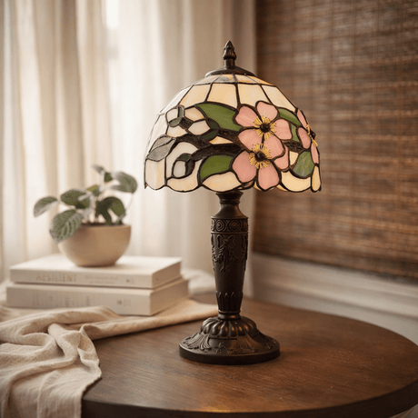 Gone Too Soon Cherry Blossom Stained Glass Lamp - The Comfort Company