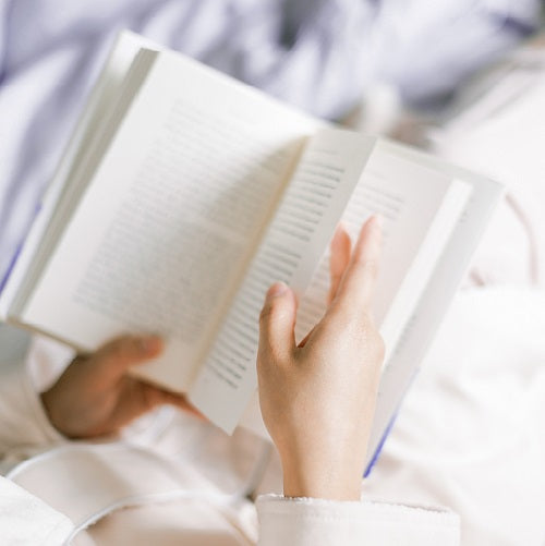 Sympathy gift Book being read in bed