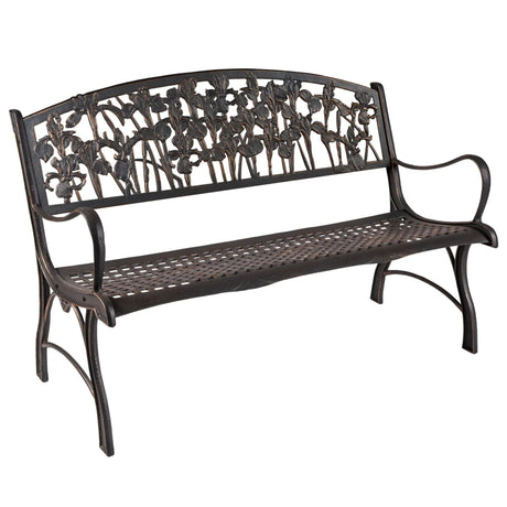 Iris Bench | Outdoor Cast Iron Garden Bench - The Comfort Company