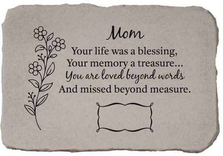 Loss of Mom Personalized Garden Memorial Stone - The Comfort Company