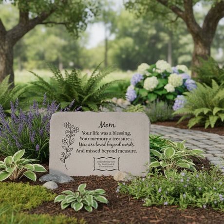 Loss of Mom Personalized Garden Memorial Stone - The Comfort Company