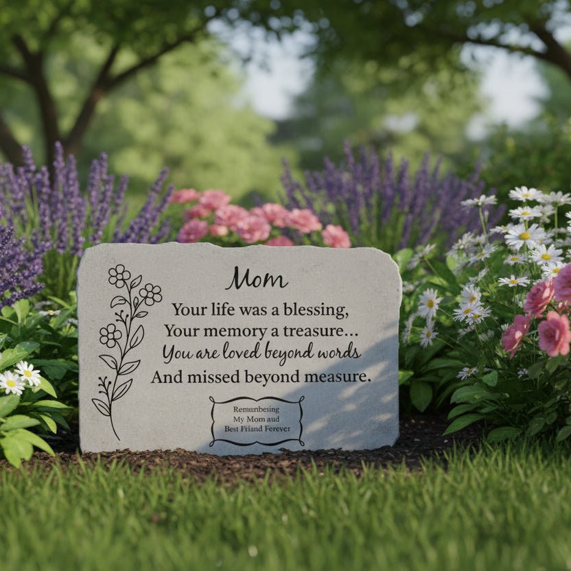 Loss of Mom Personalized Garden Memorial Stone - The Comfort Company