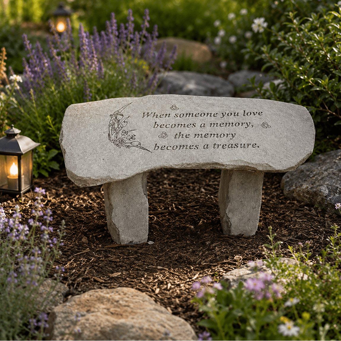 Memorial Garden Bench | When Someone Becomes a Memory - The Comfort Company