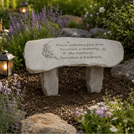 Memorial Garden Bench | When Someone Becomes a Memory - The Comfort Company