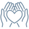 Helping hands with heart icon
