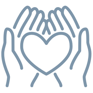 Helping hands with heart icon