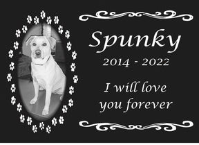 Personalized Granite Pet Memorial Marker with Photo - The Comfort Company