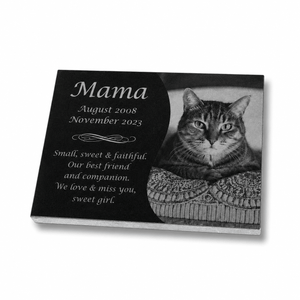 Pet Grave Markers | Personalized Granite Memorial with Photo - The Comfort Company
