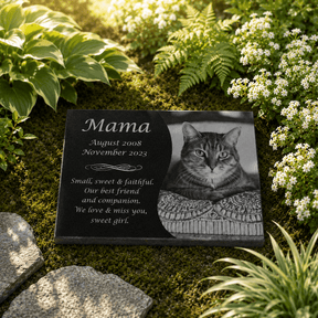 Pet Grave Markers | Personalized Granite Memorial with Photo - The Comfort Company