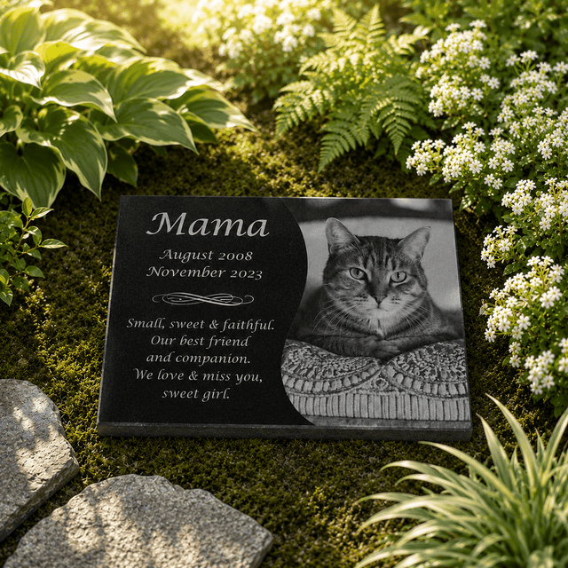 Pet Grave Markers | Personalized Granite Memorial with Photo - The Comfort Company