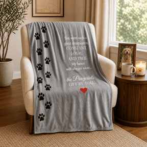 Sympathy Gift for Pet Loss | Pawprints Left by You Blanket - The Comfort Company