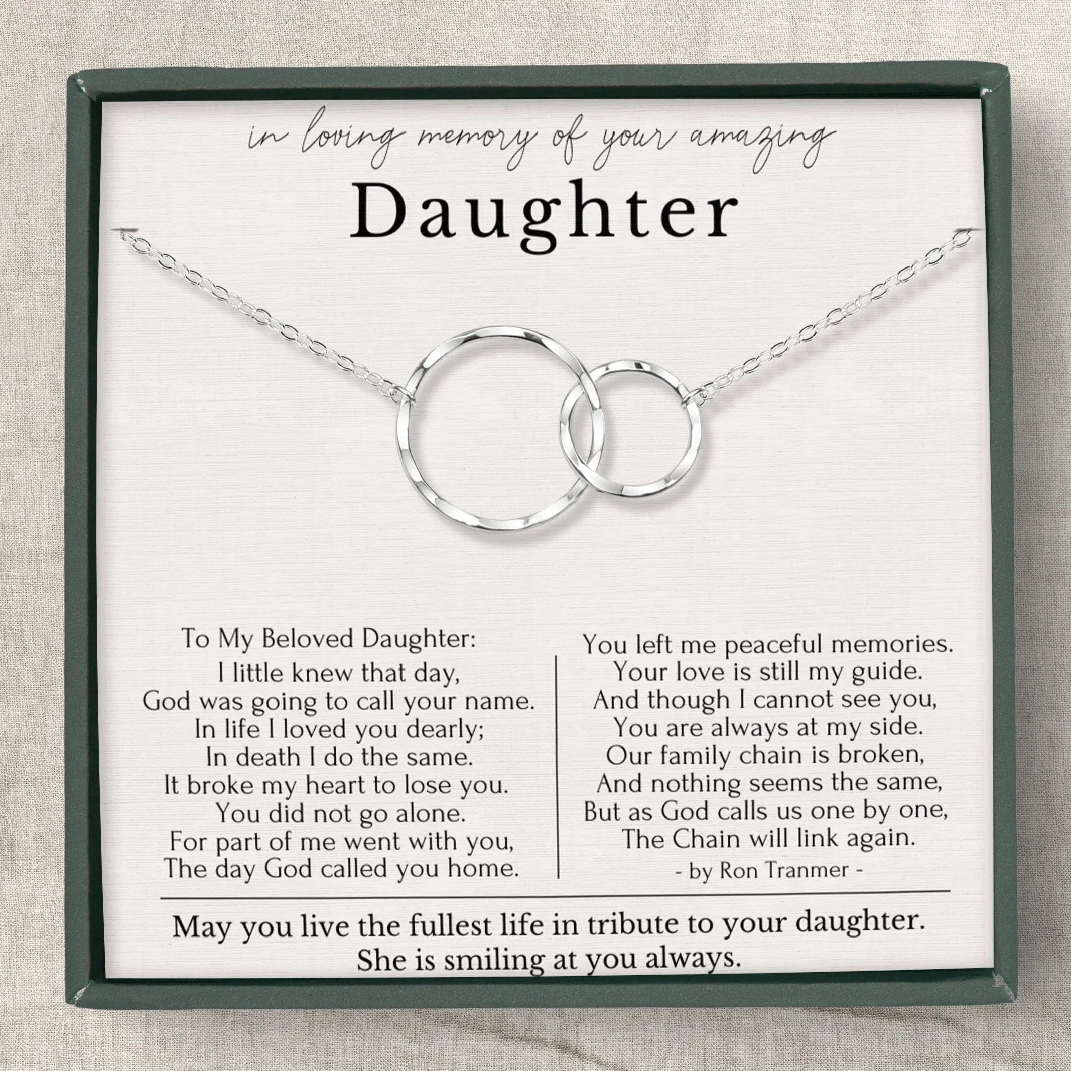 eternal rings memorial necklace for loss of daughter gift 688374