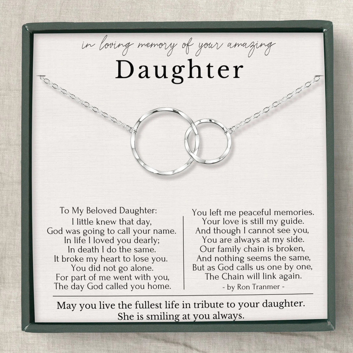 Eternal Rings Memorial Necklace for Loss of Daughter Gift The Comfort Company