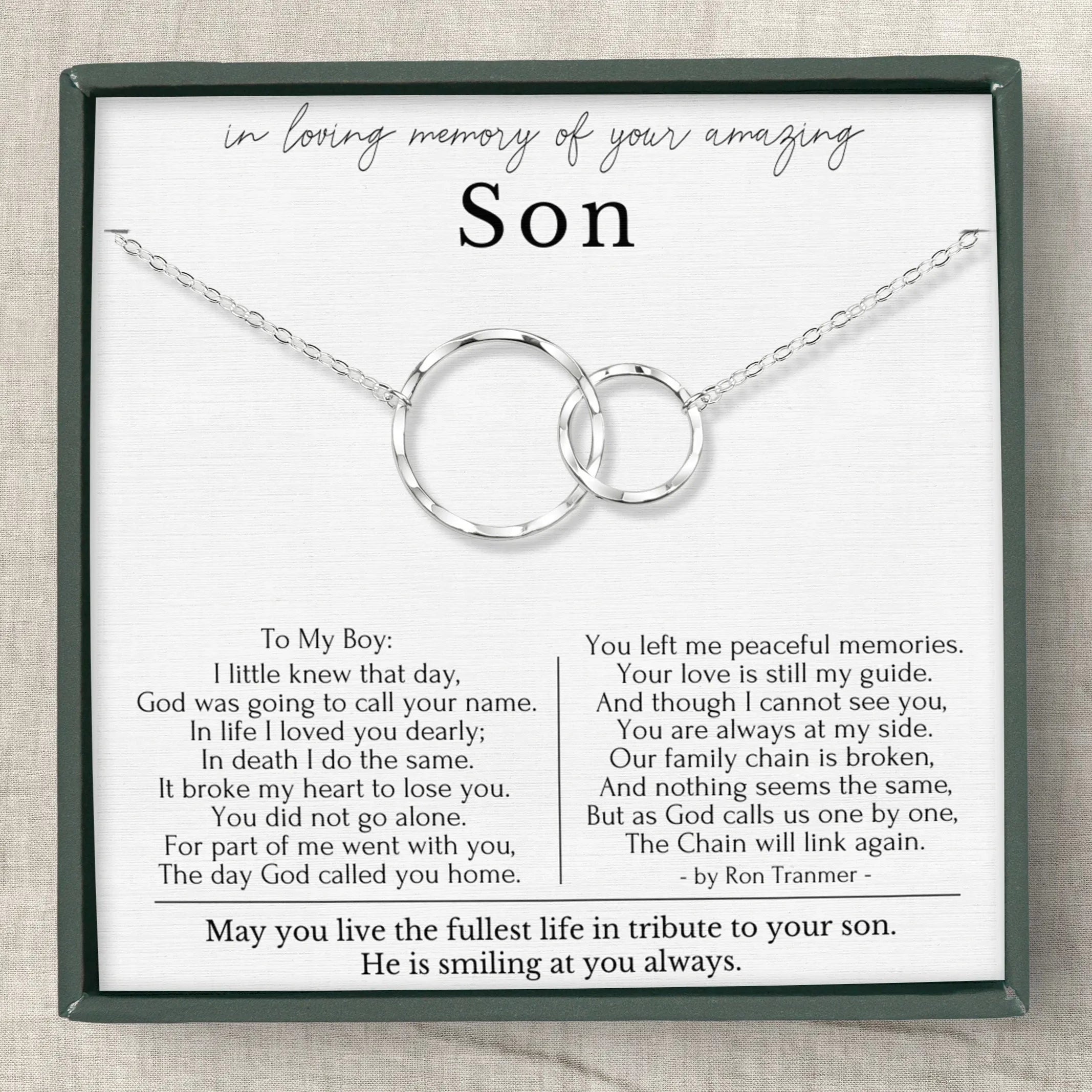 eternal rings memorial necklace for loss of son gift 147220