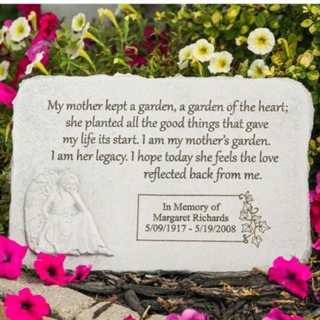 Loss of Mother Gifts | Mother Kept a Garden Memorial Stone - The Comfort Company