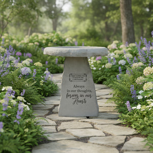 Memorial Garden Bird Bath | Personalized Memorial Forever In Our Hearts - The Comfort Company