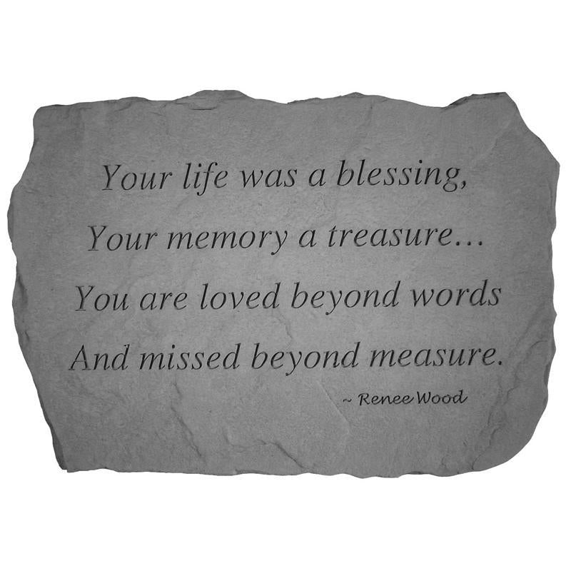 Memorial Garden Stone | Your Life Was a Blessing - The Comfort Company