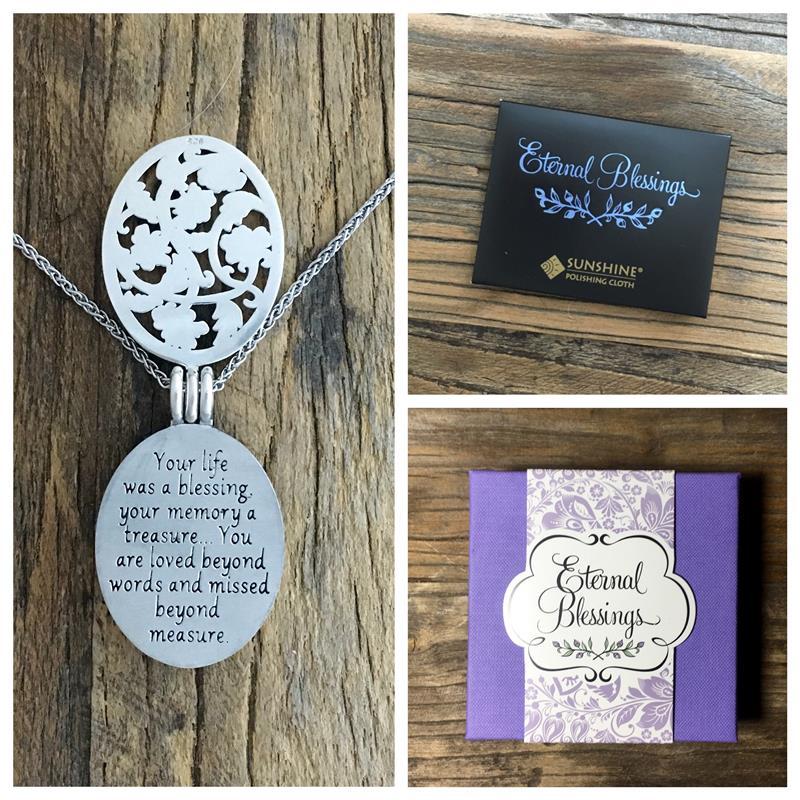 Memorial Jewelry | Eternal Blessings Oval Filigree - The Comfort Company
