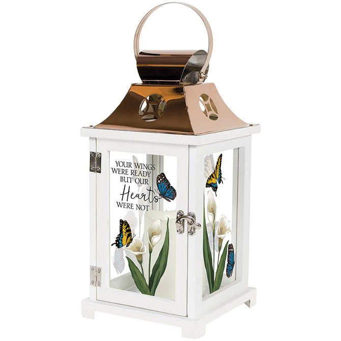 Memorial Lantern With Candle | Your Wings Were Ready - The Comfort Company