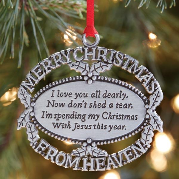 Merry Christmas from Heaven Ornament - The Comfort Company