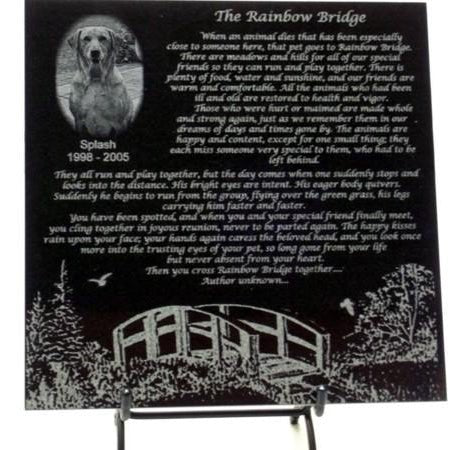 Personalized Black Granite Plaque | Rainbow Bridge - The Comfort Company