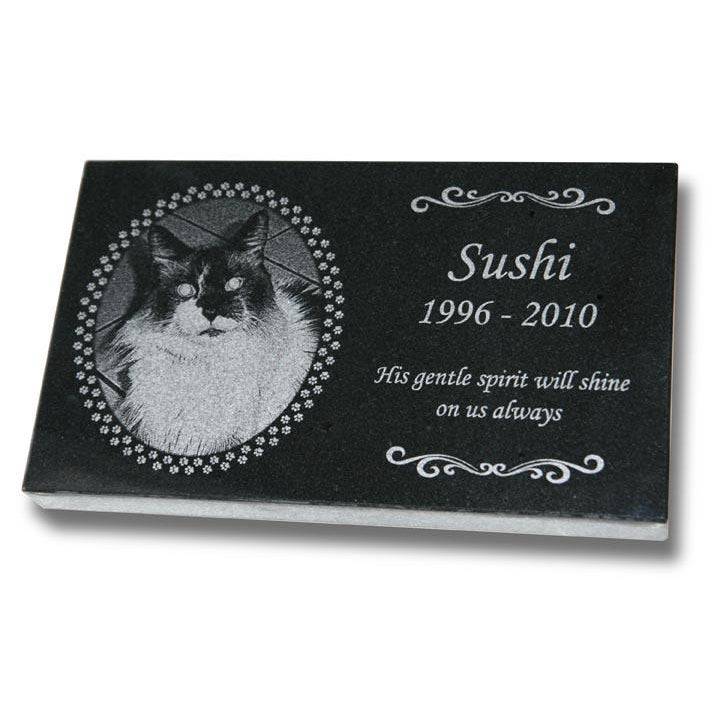 Personalized Granite Pet Memorial Marker with Photo - The Comfort Company