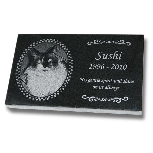 Personalized Granite Pet Memorial Marker with Photo - The Comfort Company