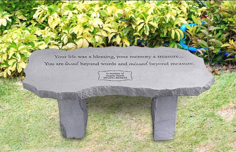 Memory Bench Memorial Benches & Personalized Garden Park Tribute Bench – The Comfort ...