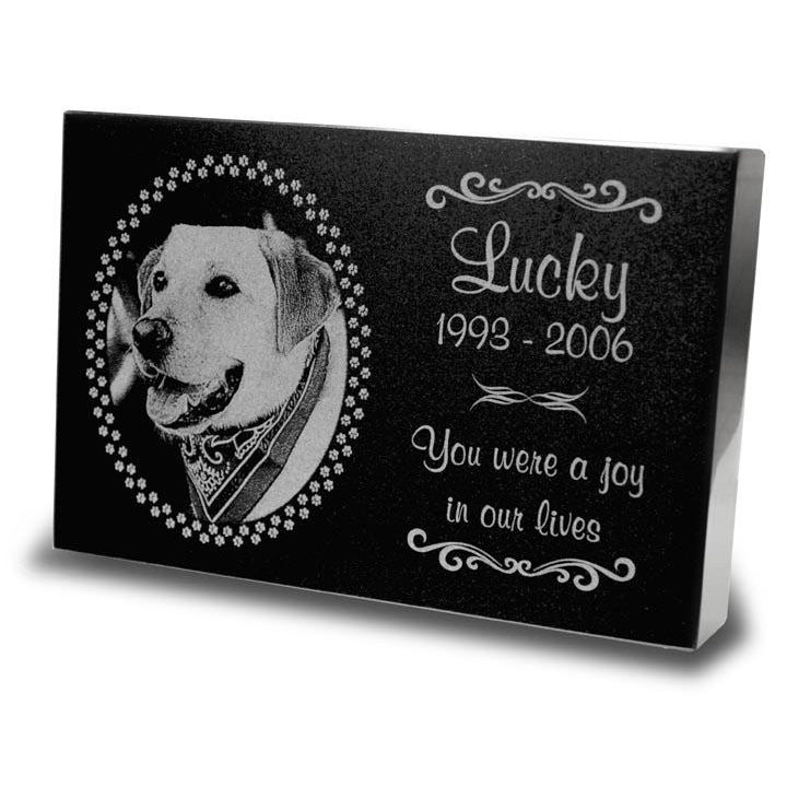 Pet Grave Stone | Personalized Granite Memorial with Photo - The Comfort Company