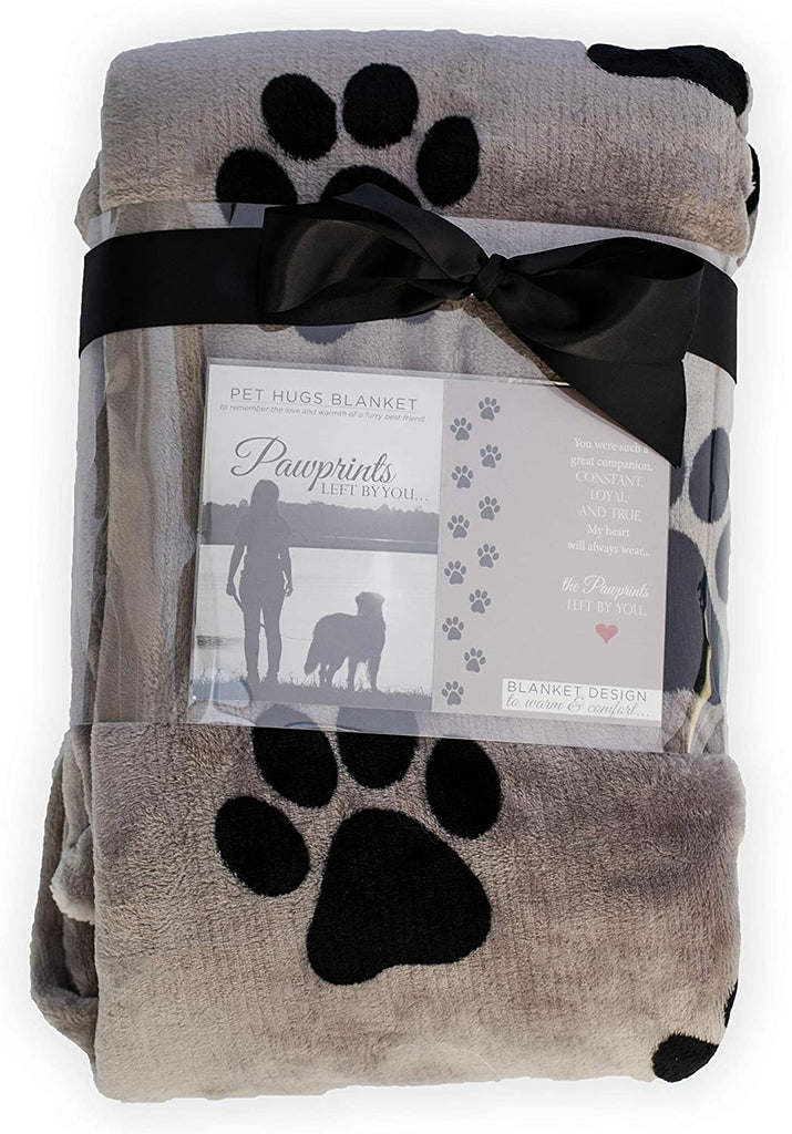 Sympathy Gift for Pet Loss | Pawprints Left by You Blanket - The Comfort Company