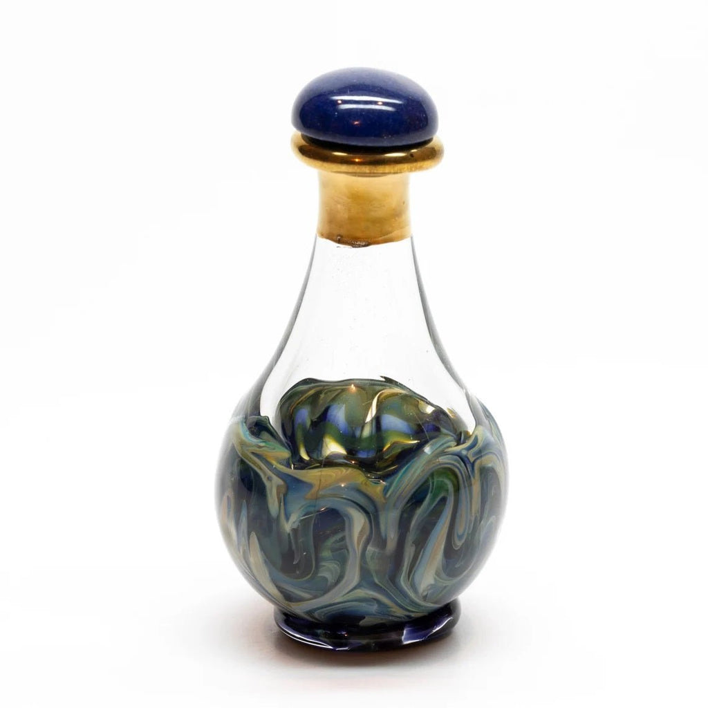Tear Bottle | Blue Hand Blown Marble - The Comfort Company